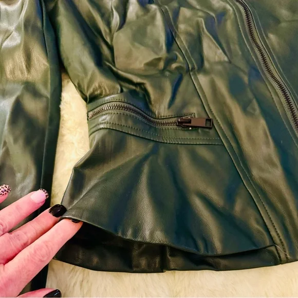 Gilli Forest Green Leather Jacket - Picture 5 of 12